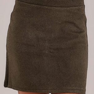 Wholesale Khaki knitted mini skirt