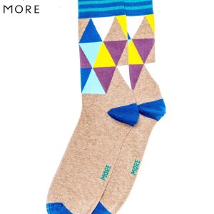 Wholesale MORE Brown men's socks in colorful diamonds