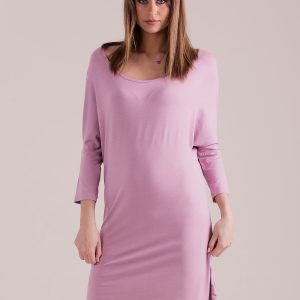 Wholesale Oversize dress with lowered shoulder line lilac