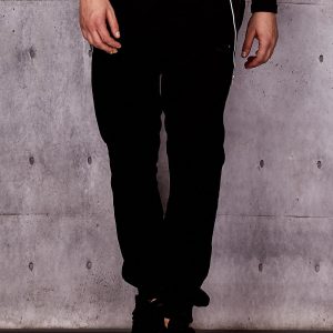 Wholesale Men's black sweatpants with quilted inserts