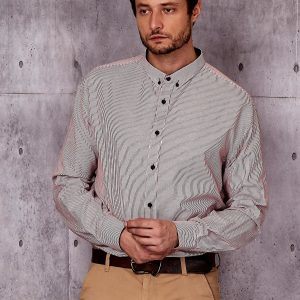 Wholesale Burgundy plus size stripe shirt for men