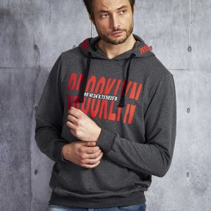 Wholesale Dark gray sweatshirt for men Brooklyn