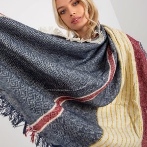 Wholesale Navy Blue Red Women's Winter Shawl with Patterns