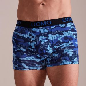 Wholesale Blue Men's Camo Boxer Shorts