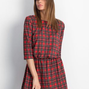 Wholesale Red Checkered Dress