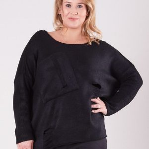 Wholesale Black Plus Size Loose Sweater