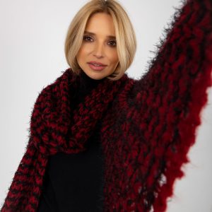 Wholesale Black and red knitted women's scarf