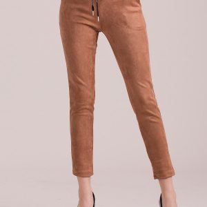 Wholesale Brown trousers with imitation suede