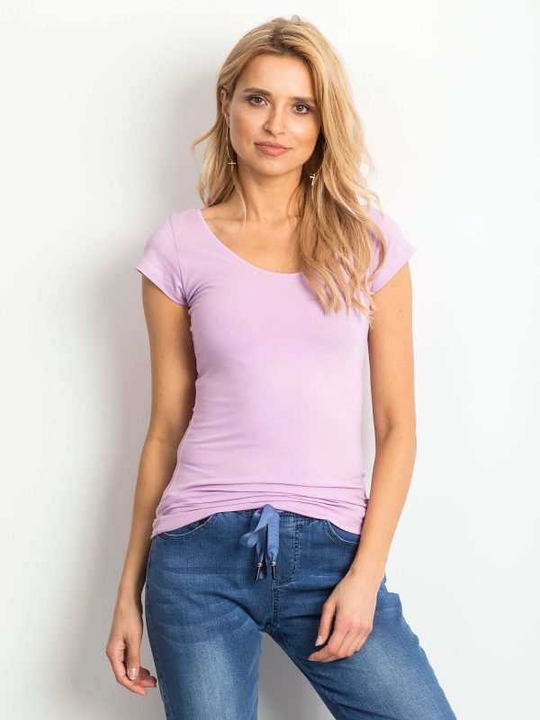 Wholesale Purple t-shirt with round neckline