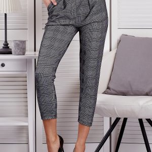 Wholesale Black Plaid Fabric Pants