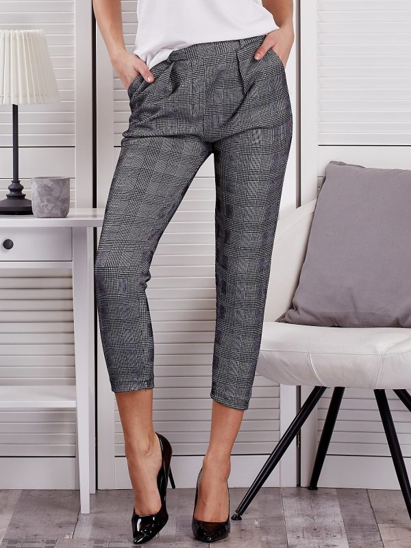 Wholesale Black Plaid Fabric Pants