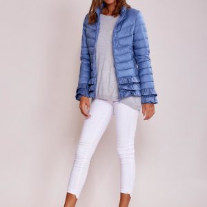 Wholesale Blue jacket with layered frills