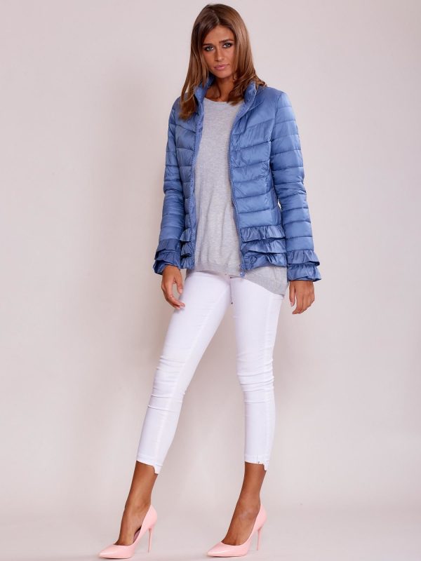 Wholesale Blue jacket with layered frills