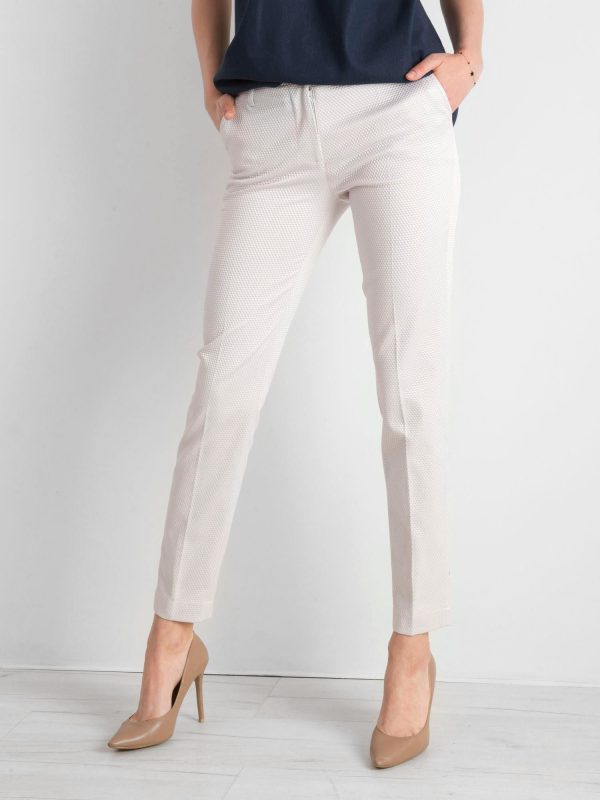 Wholesale Light beige straight cut women's trousers