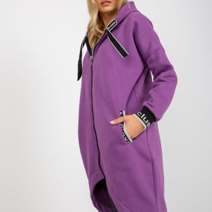 Wholesale Purple Mayar Long Zip Hoodie