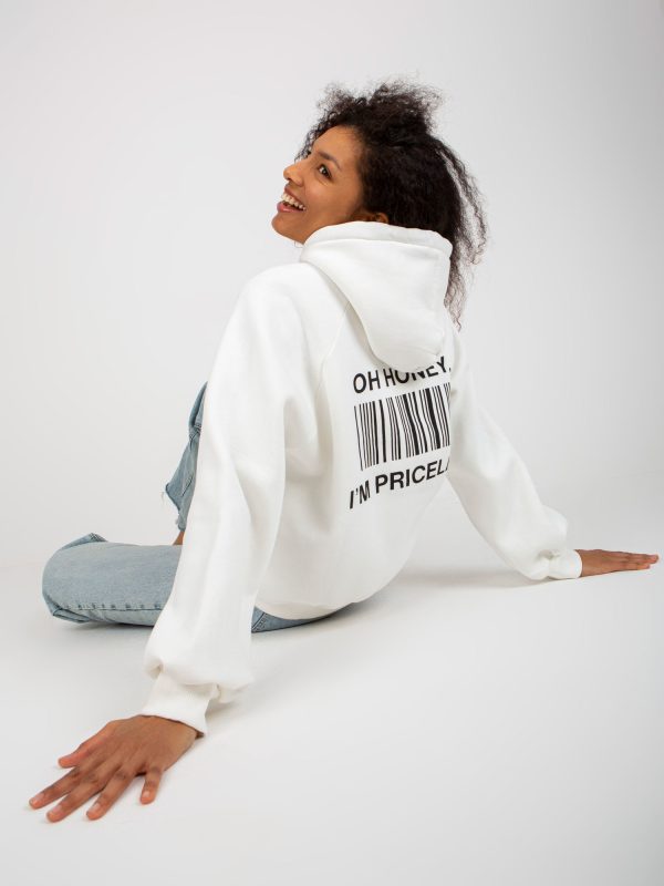 Wholesale White oversized sweatshirt with print on the back