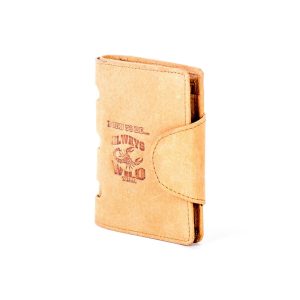 Wholesale Light Brown Leather Wallet with Embossing and Flip