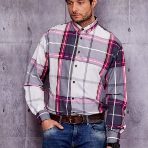 Wholesale Men's Plus Size Wide Plaid Shirt