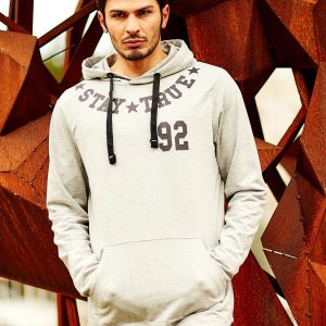 Wholesale Grey sweatshirt for men with graphic print on the back