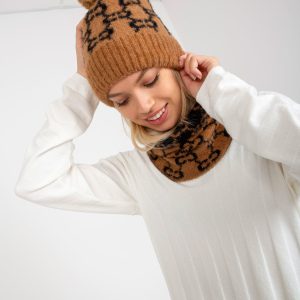 Wholesale Camel Black Women's Winter Hat with Patterns