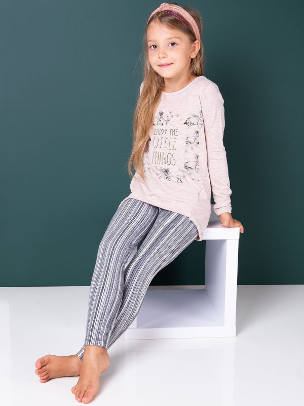 Wholesale Leggings for girl in striped grey