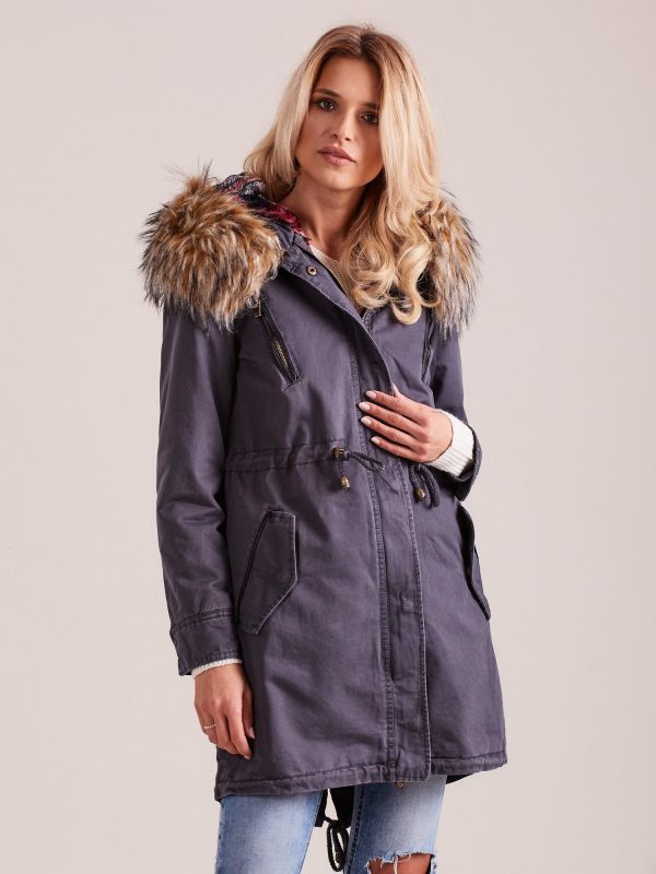 Wholesale Insulated women's parka grey