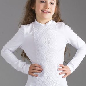 Wholesale White elegant blouse with lace for girl
