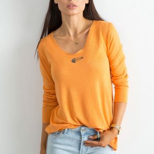 Wholesale Loose Long Sleeve Blouse Orange