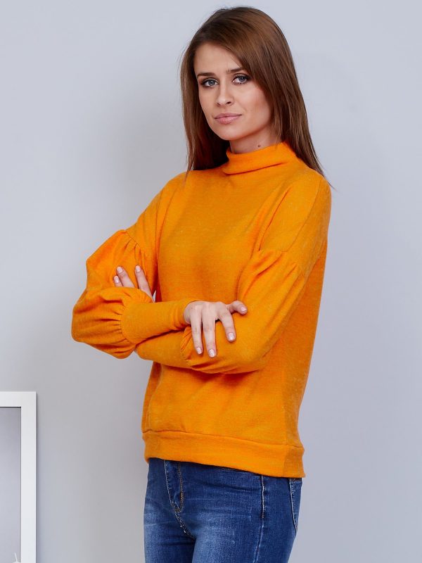 Wholesale Orange sweater with wide sleeves