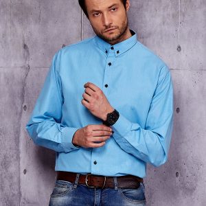 Wholesale Blue Plus Size Men's Shirt