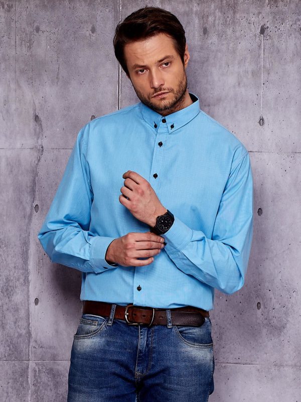 Wholesale Blue Plus Size Men's Shirt