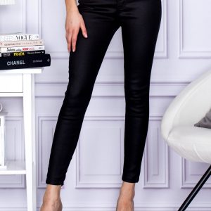 Wholesale Black waxed slim pants