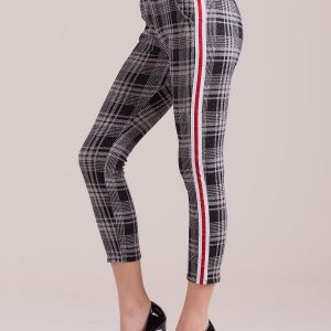 Wholesale Grey checked trousers with stripe