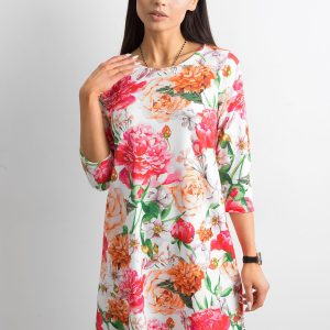 Wholesale White dress with floral print