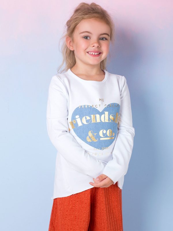 Wholesale White tunic for girl with a Patch