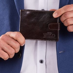 Wholesale Men's Horizontal Wallet with Flip Brown