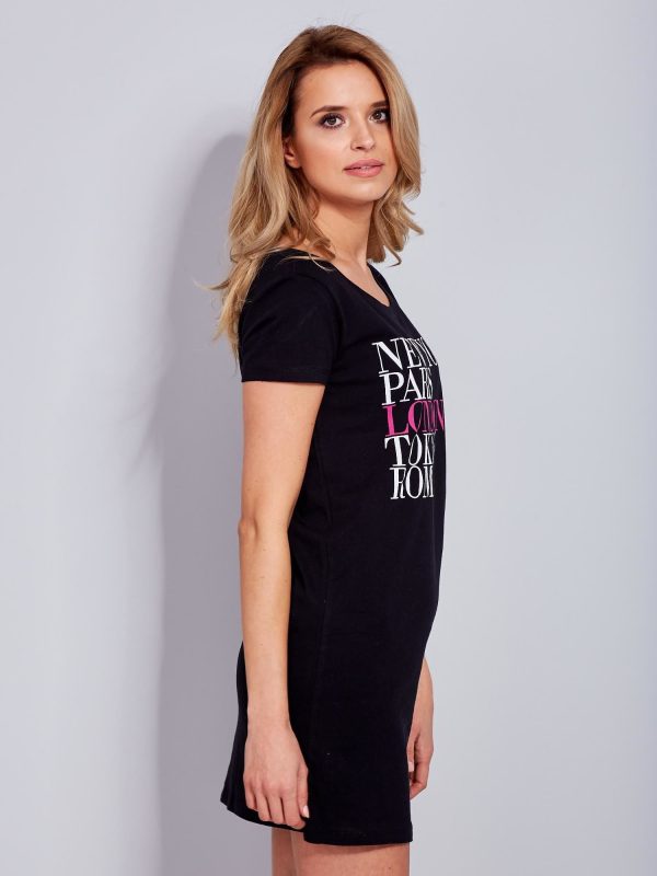 Wholesale Black cotton dress with city names