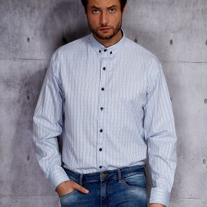 Wholesale Light blue shirt for men in delicate plus size pattern