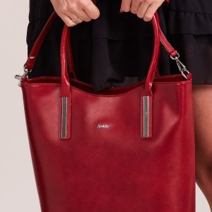 Wholesale Cherry Leather Handbag with Detachable Strap