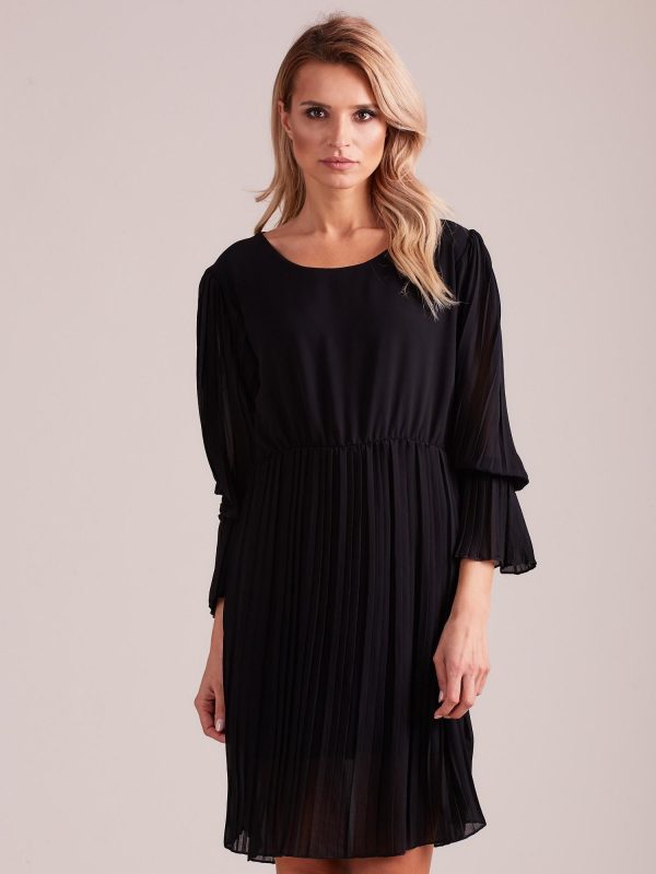 Wholesale Black pleated dress