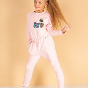 Wholesale Pink jumpsuit for girl with stripes