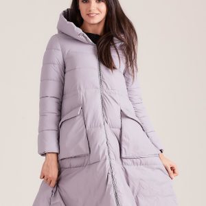 Wholesale Gray asymmetrical winter jacket