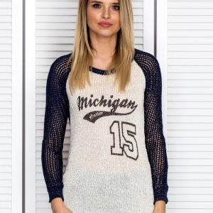 Wholesale Navy blue jumper with baseball print