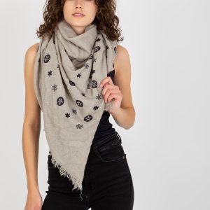 Wholesale Grey Winter Women's Patterned Scarf