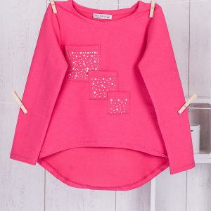 Wholesale Pink girl tunic with pockets