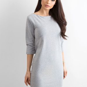 Wholesale Cotton plain oversize dress grey