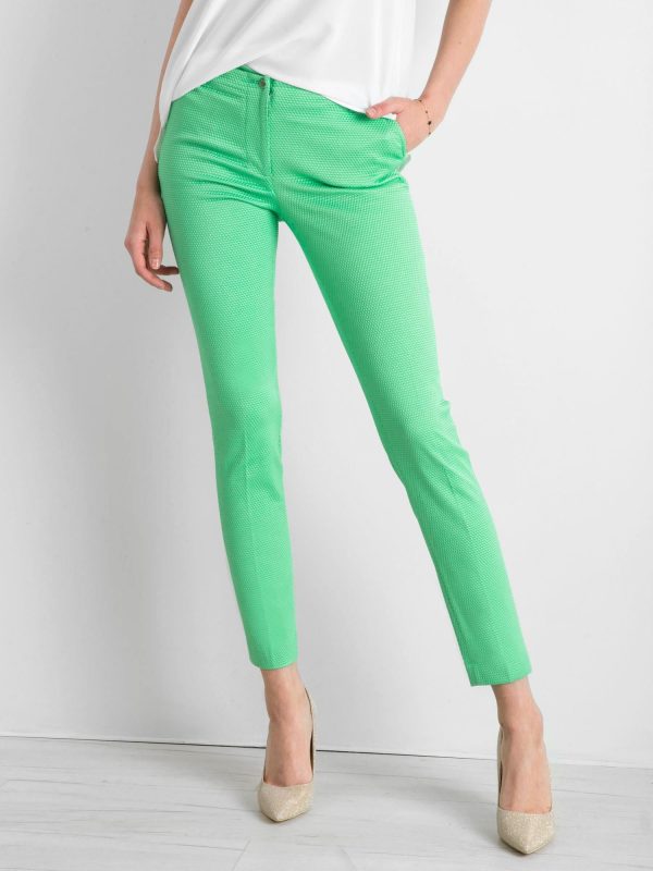 Wholesale Green Straight Fit Women's Pants