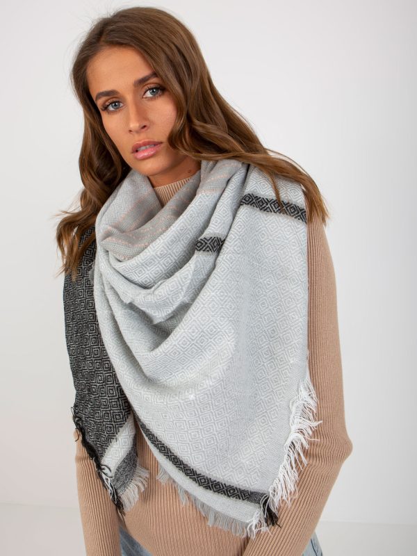 Wholesale Grey and Black Women's Scarf with Patterns