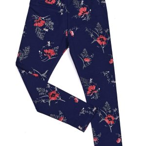 Wholesale Navy Blue Floral Print Girl Leggings