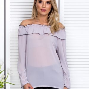 Wholesale Chiffon blouse spanish grey